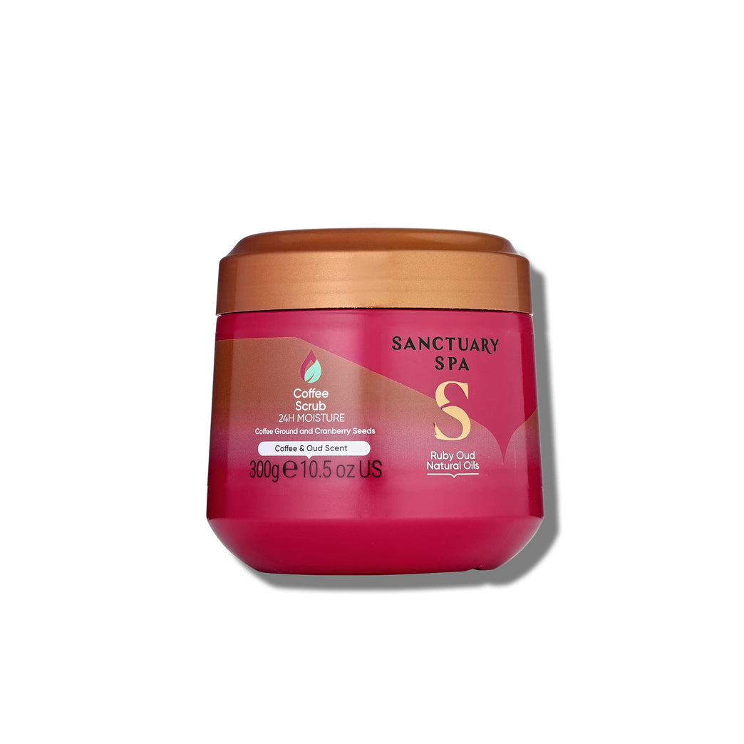 Luxurious Sanctuary Spa Ruby Oud Coffee Scrub - Vegan and Cruelty-Free 300 ml