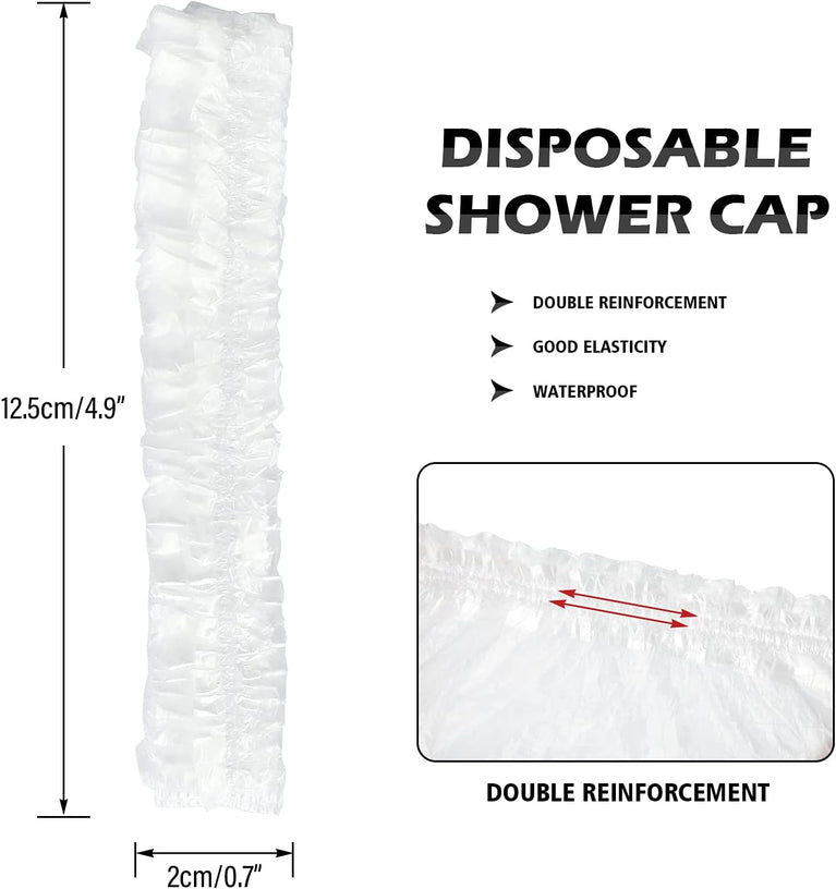 Waterproof Disposable Shower Caps - Pack of 100