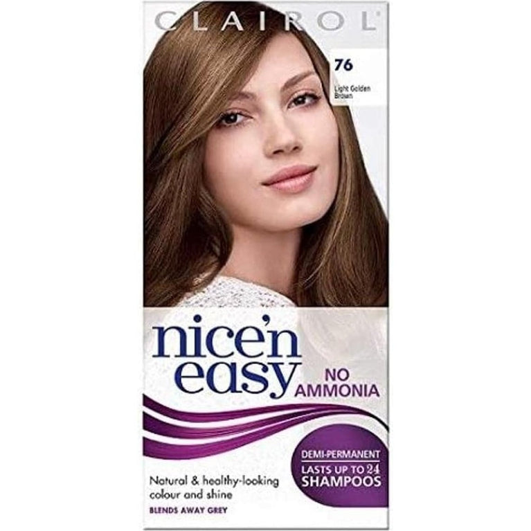 Clairol Nice'n Easy No Ammonia Hair Dye, 76 Light Golden Brown