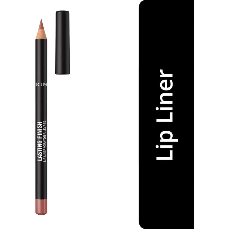 Rimmel 8-Hour Wear Lip Liner in 90s Nude Shade, 4g - Creamy & Smooth with Vibrant Colour