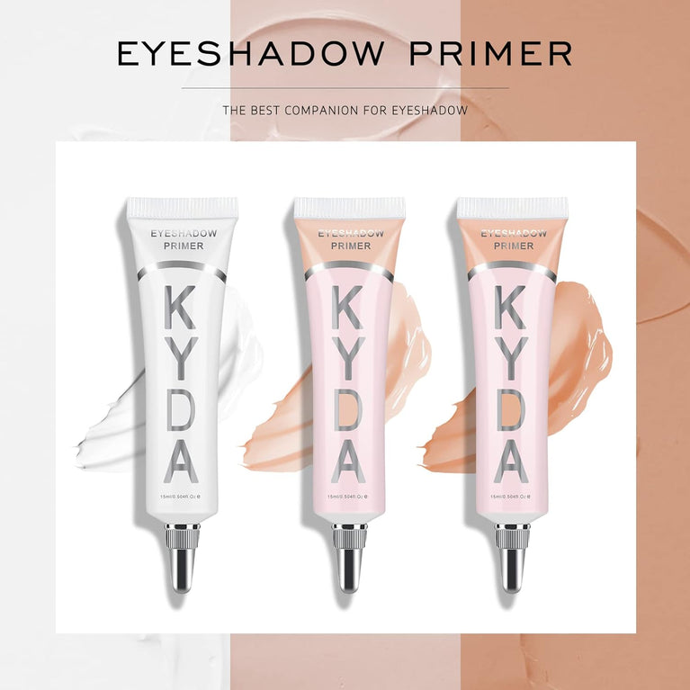 Ownest Triple Pack Eyeshadow Primer, 24-Hour Long-Lasting Waterproof Eye Makeup Base, Wrinkle-Proof Liquid Eyeshadow Primer Cream 15ml - A
