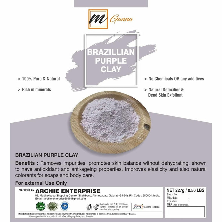mGanna Brazilian Purple Clay Powder for Anti-Ageing and Skin Firming