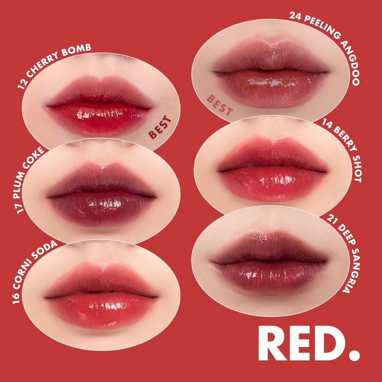 Rom&nd Peachy Glow Lasting Tint | K-Beauty Lip Gloss | 5.5g / 0.2 oz (18 MULLED PEACH) | MLBB, Transparent & Fresh Makeup