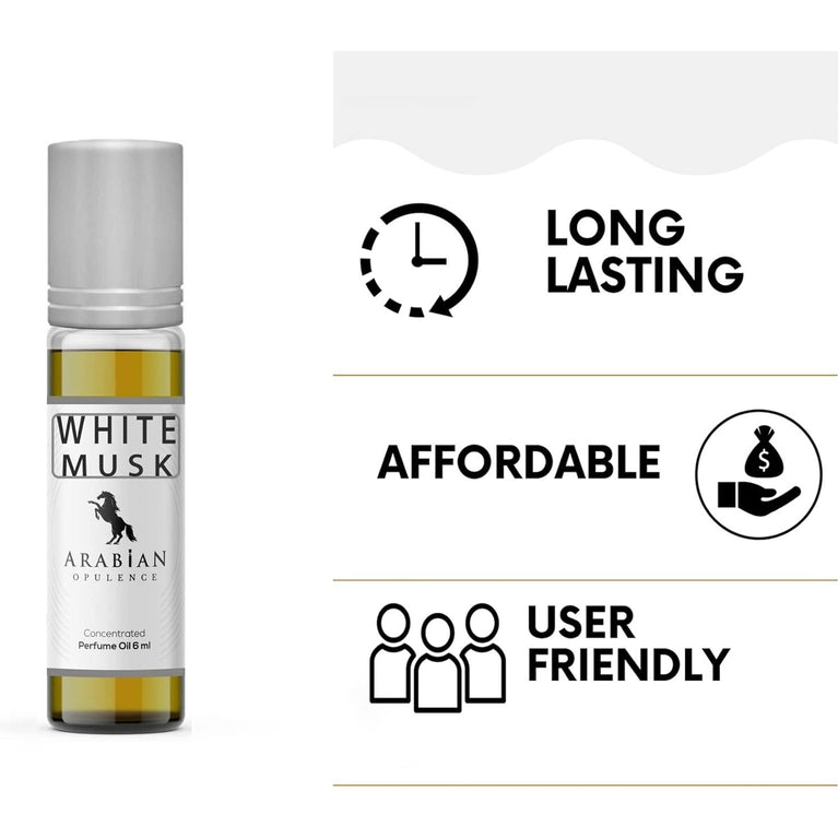 White Musk Perfume Oil for Women - 6ml Roll-On Bottle