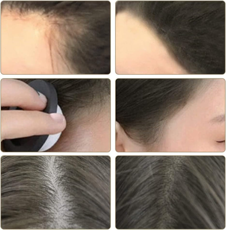 VOLLUCK Root Touch Up Hair Powder Root Cover Up Hairline Shadow Powder Dark Brown for Thinning Hair for Women and Men, Bald Spots, Eyebrows, Beard Line, Dark Blonde (Gray)