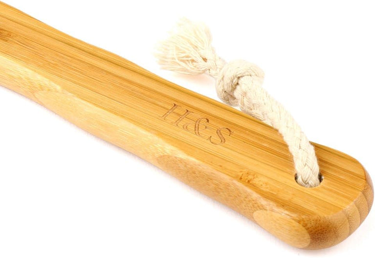 Bamboo Body Brush Exfoliating Shower Scrubber with Long Handle