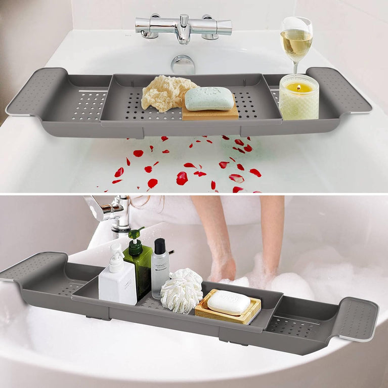 YORKING Adjustable Bath Rack Trays for Bathtub and Bathroom Organization