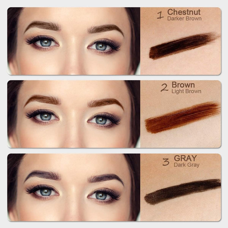 Long-lasting Waterproof and Smudgeproof Fork-Tipped Eyebrow Pencil for Naturally Defined and Full Eyebrows - Dark Brown