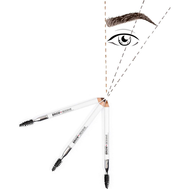 Wet 'n' Wild Brow-Sessive Medium Brown Eyebrow Pencil, Dual-Functional with Spoolie Brush, for Natural, Buildable Eyebrow Definition