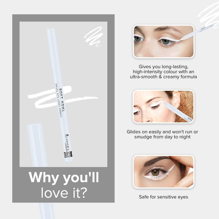 Rimmel Smudge-Proof Long Wear Female Eye Liner Pencil with Intense Color & Easy Application