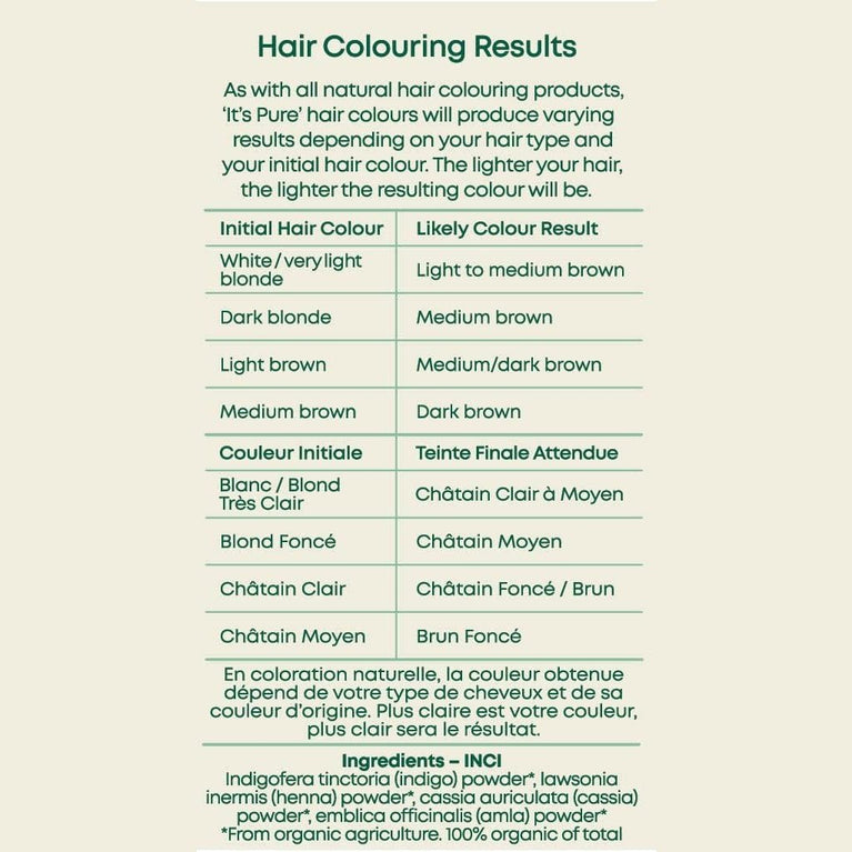 Pure Organic Henna Hair Dye in Dark Brown for Volumising, Strengthening, & Revitalising