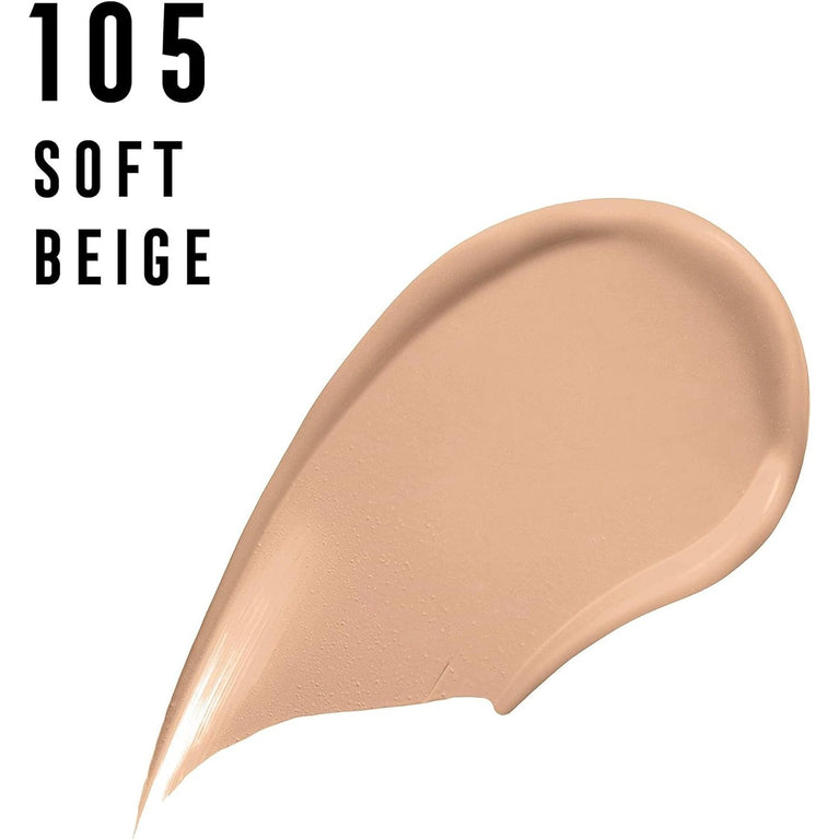 Max Factor 8-Hour Touch-Proof Liquid Foundation in 105 Soft Beige - 35ml, Fragrance-Free & Suitable for Sensitive Skin