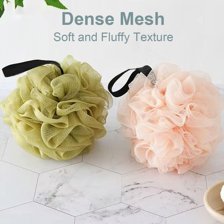 Soft Mesh Bath Sponge Set - Pack of 3 Luxurious Body Puffs