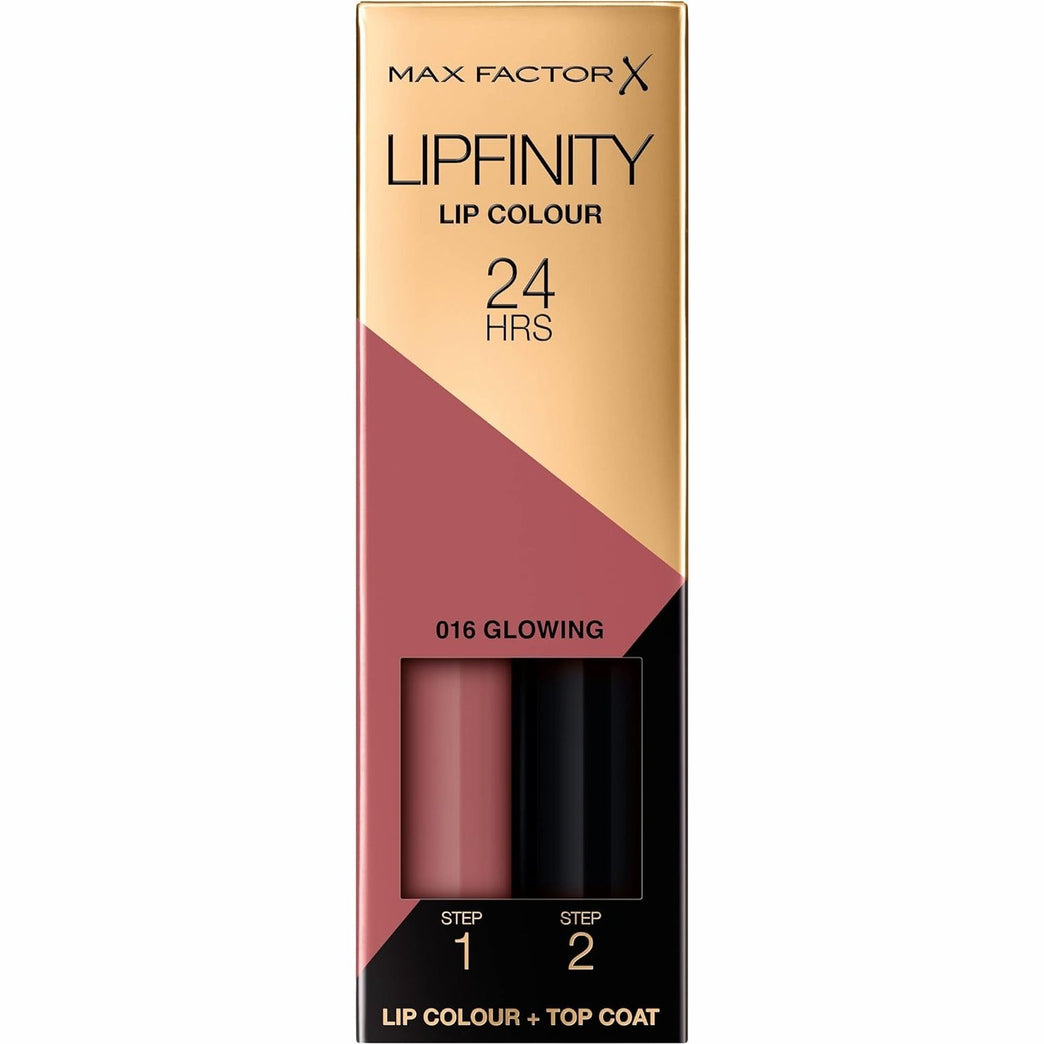 Max Factor Lipfinity Two-Step Lipstick - 4.2g, 016 Glowing Pink for Glamorous Long-Lasting Finish