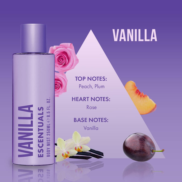 Vanilla Body Mist with Floral and Fruity Notes, 250ml