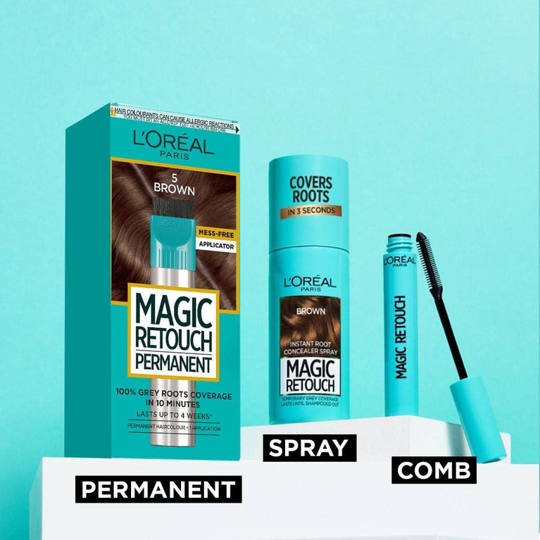 L'Oréal Magic Retouch Instant Root Concealer Spray, Ideal for Touching Up Grey Root Regrowth, 75 ml, Colour: Golden Brown