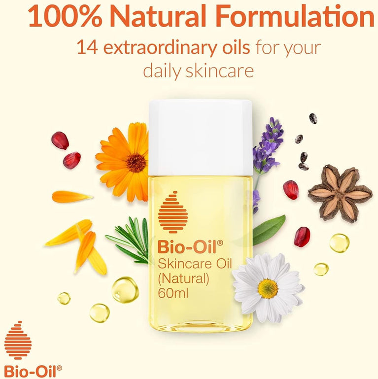 Bio-Oil Natural Skincare Oil - Nourishing Formula for Scars, Stretch Marks, and Uneven Skin Tone - 60 ml