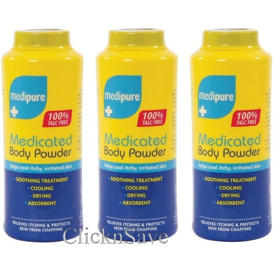 DPNY Pack Of 3 Medipure Medicated Body Powder - Talc-Free Soothing Treatment Triple Pack
