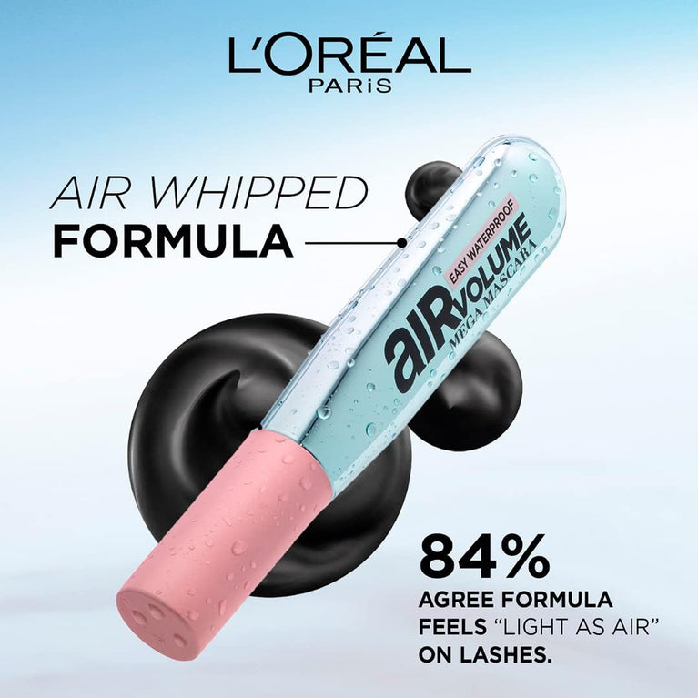 L'Oreal Paris Inflated Lashes Mascara, Long Lasting, Resistant to Smudging and Flaking, Easy Removal with Warm Water, Black
