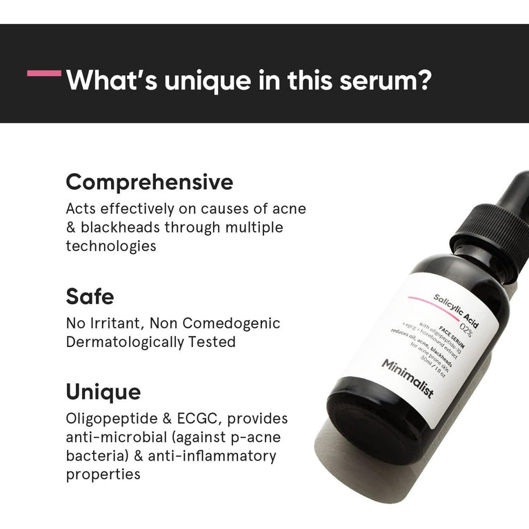 Advanced 2% Salicylic Acid Serum for Blackhead Removal and Oil Control - 30 ml