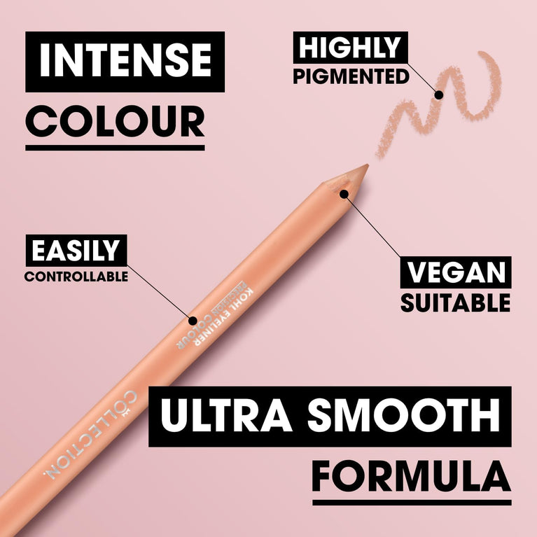 Vegan Collection Cosmetics Nude Kohl Eyeliner: Smudge-Proof, Brightening, and Highly Pigmented for Instant Impact
