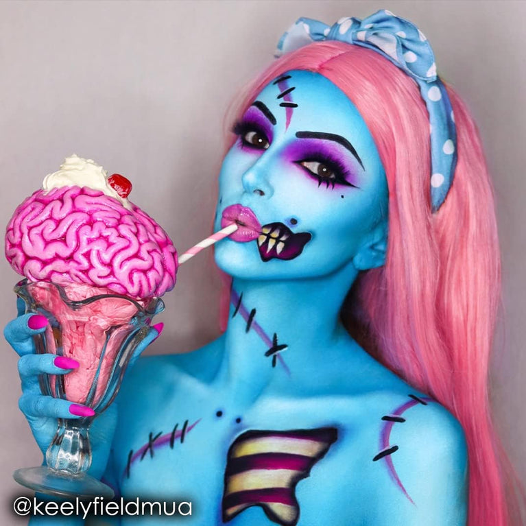 Mehron Paradise AQ Light Blue Face and Body Paint (1.4 oz) - Water Activated, Smear Resistant with Enriching Emollients