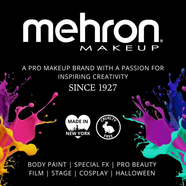 Mehron Paradise AQ Light Blue Face and Body Paint (1.4 oz) - Water Activated, Smear Resistant with Enriching Emollients