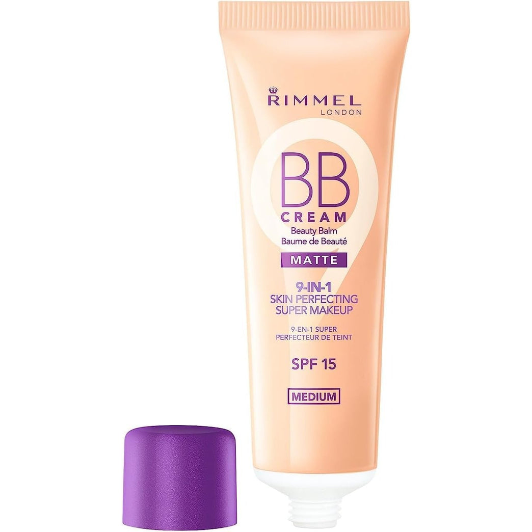 Rimmel London Flawless Matte Finish BB Cream, Shade 002 Medium, SPF 15 Protection, 30ml