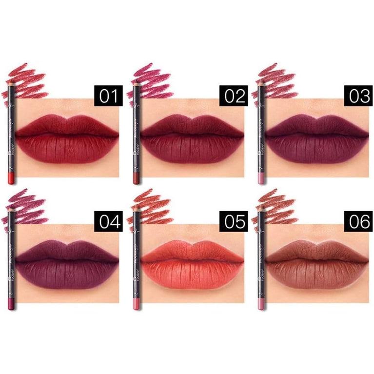 TEEROVA Waterproof Matte Lip Liner Set - 12 Versatile Colors for Long-Lasting, Exquisite Lip Contour