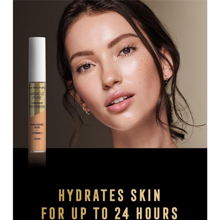 Max Factor Miracle Skin-Enhancing Concealer with Hydrating Hyaluronic Acid and Vitamin C, Shade 05 - Environmentally Friendly and Long-Lasting Coverage