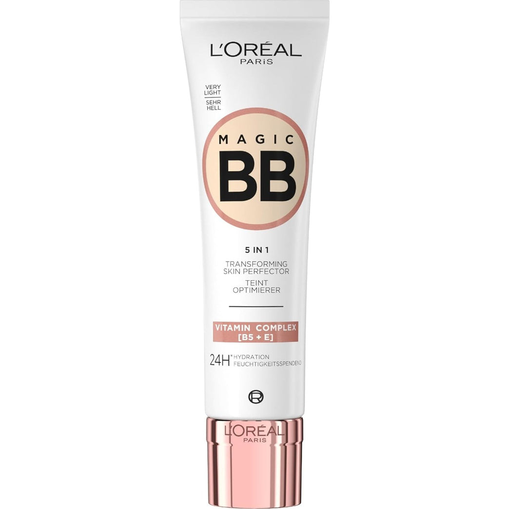 L'Oréal Paris Magic BB Cream for Natural, Flawless Complexion with 24h Moisturization and SPF 20, Very Light Blemish Balm, 30 ml