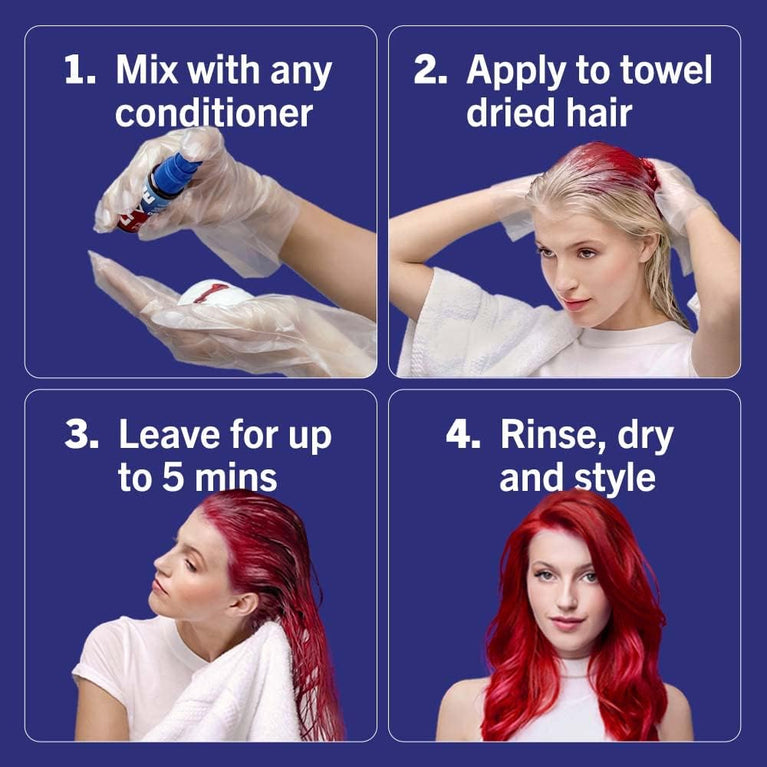 Live Schwarzkopf Colour Drops, Vegan, Semi-permanent, Red Hair Dye, Lasts 2 to 12 Washes, Fiery Red, 30 ml