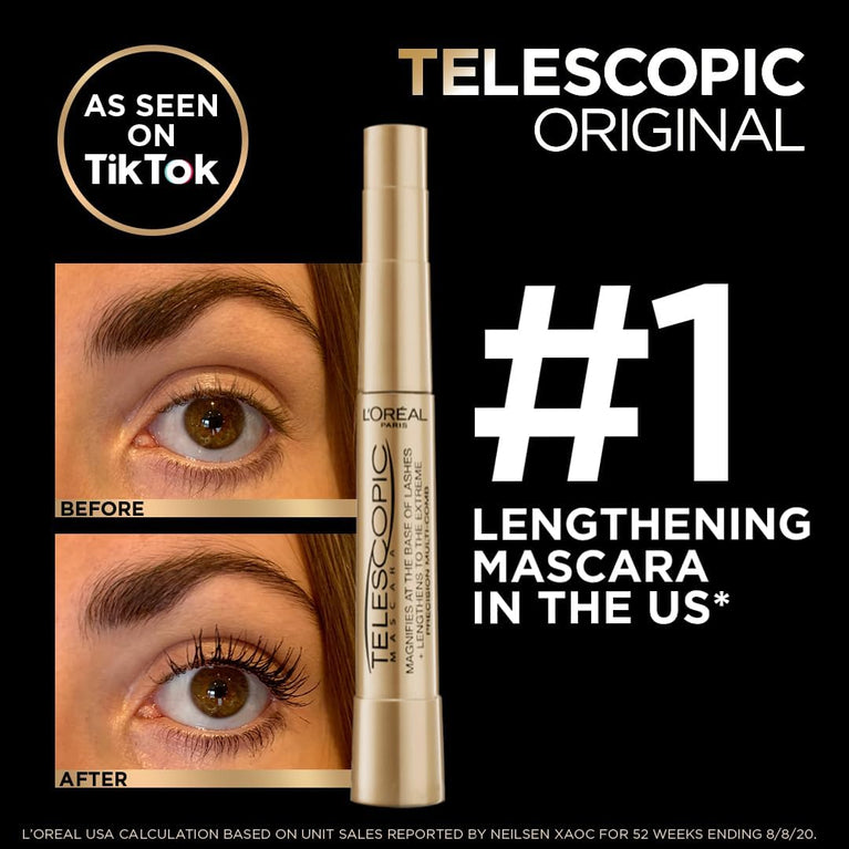 L'Oreal Paris Precision Application Telescopic Mascara in Magnetic Black, 8 ml