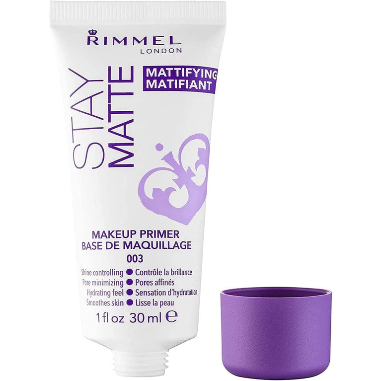 Rimmel London's Revolutionary Stay Matte Primer - Transparent, 30ml for Extended Shine Control and Flawless Finish
