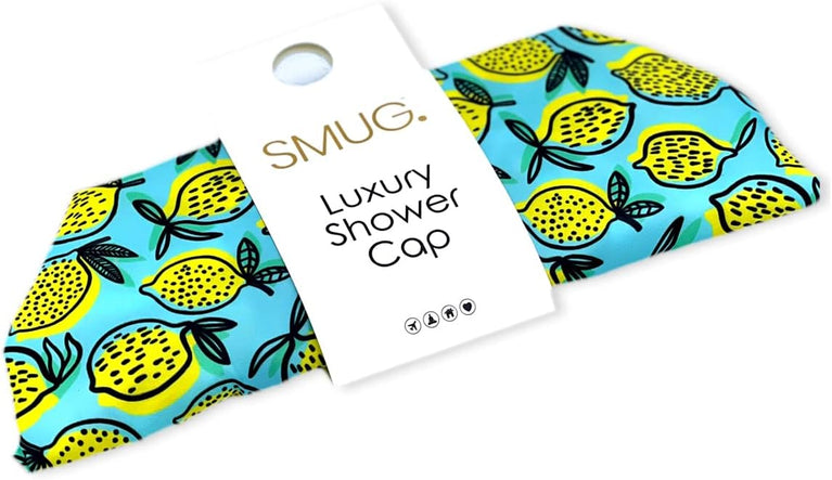 SMUG Waterproof Shower Cap with Elastic Lining and Four Prints Available