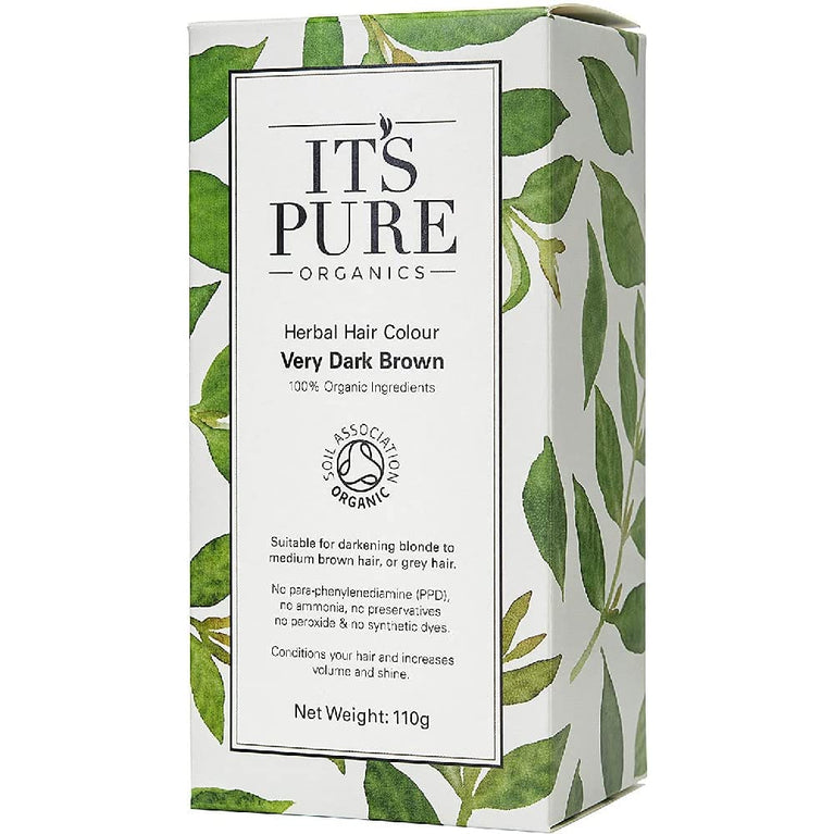 Pure Natural Very Dark Brown Organic Herbal Hair Colour