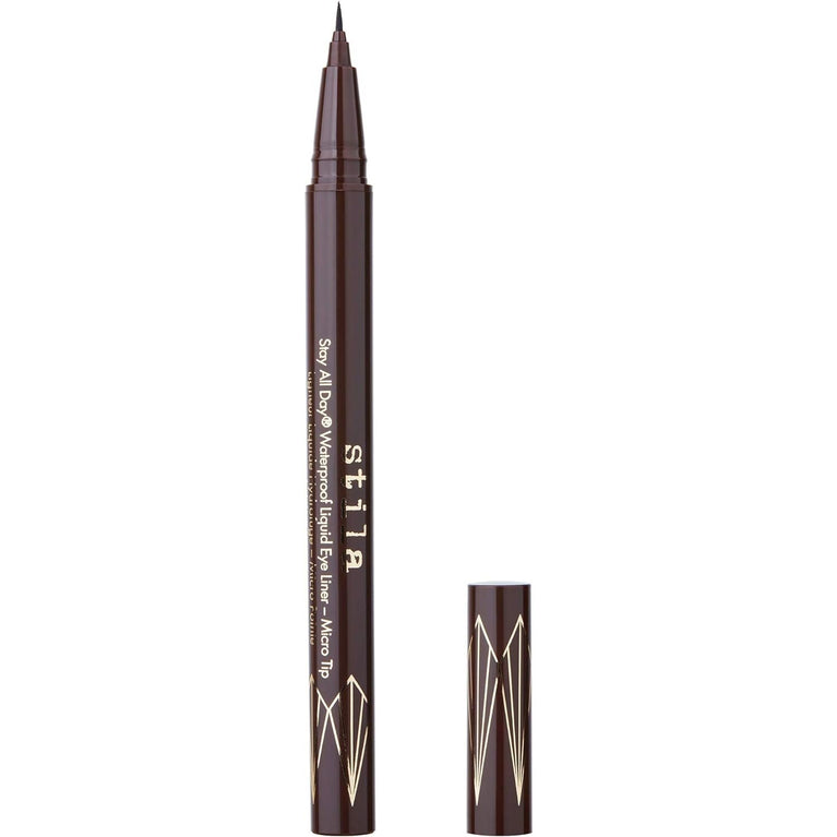 Stila 24-Hour Wear Smooth Glide Liquid Eye Liner Pen, Dual-Ended, No Smudge or Transfer - Dark Brown