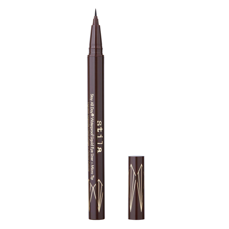 Stila 24-Hour Wear Smooth Glide Liquid Eye Liner Pen, Dual-Ended, No Smudge or Transfer - Dark Brown