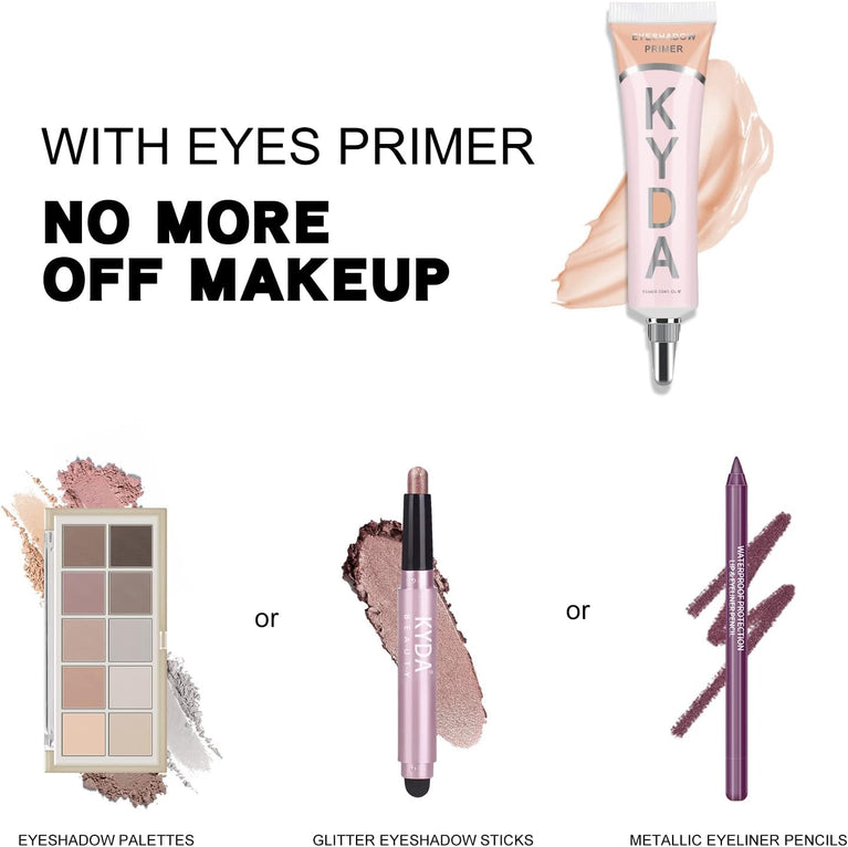 Ownest Triple Pack Eyeshadow Primer, 24-Hour Long-Lasting Waterproof Eye Makeup Base, Wrinkle-Proof Liquid Eyeshadow Primer Cream 15ml - A
