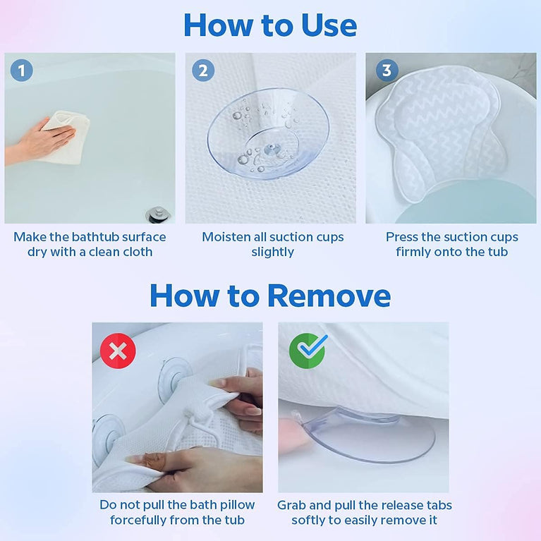 Ultimate Comfort Bath Pillow with 4D Air Mesh Headrest