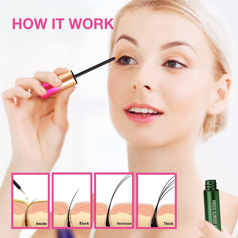 VieBeauti Rapid Lash Growth and Enhancement Serum - Advanced Nourishing Formula for Strong, Shiny Eyelashes in 3 Weeks - Natural Eyelash Booster for Men and Women - Gentle on Skin - Green (3ml)