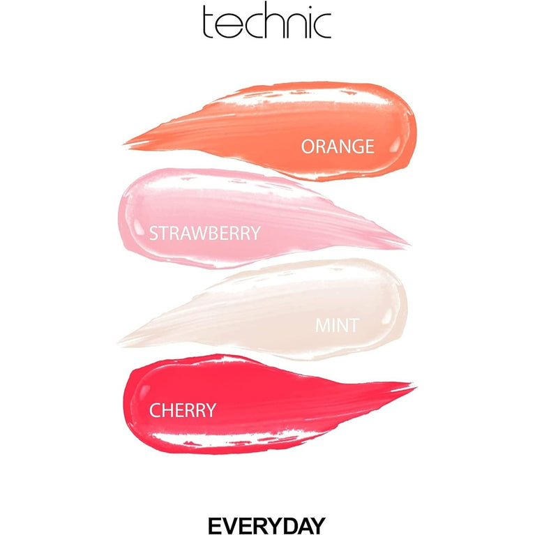 Technic Cherry Flavoured Lip Oil - Non-Sticky, Hydrating, and Glossy Finish for Plump and Smooth Lips