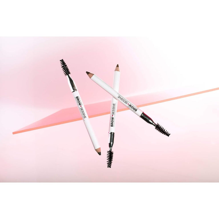Wet 'n' Wild Brow-Sessive Medium Brown Eyebrow Pencil, Dual-Functional with Spoolie Brush, for Natural, Buildable Eyebrow Definition