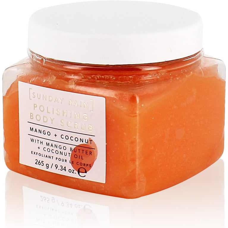 Sunday Rain Mango and Coconut Polishing Body Scrub for Soft and Smooth Skin, 265g