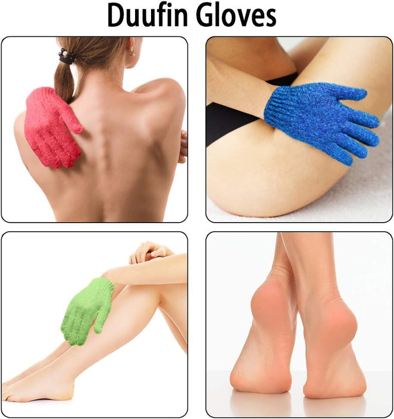 14 Pairs Exfoliating Gloves for Shower and Spa - Variety Pack