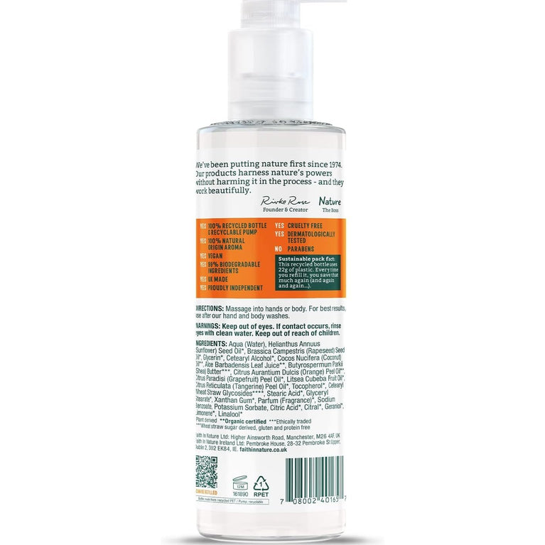 Energising Grapefruit and Orange Hand and Body Lotion - Vegan and Cruelty Free, 400 ml