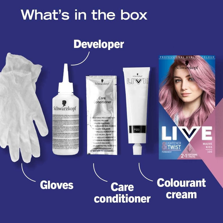 Mauve Kiss 105 Lightening Hair Dye with Pastel Twist Touch