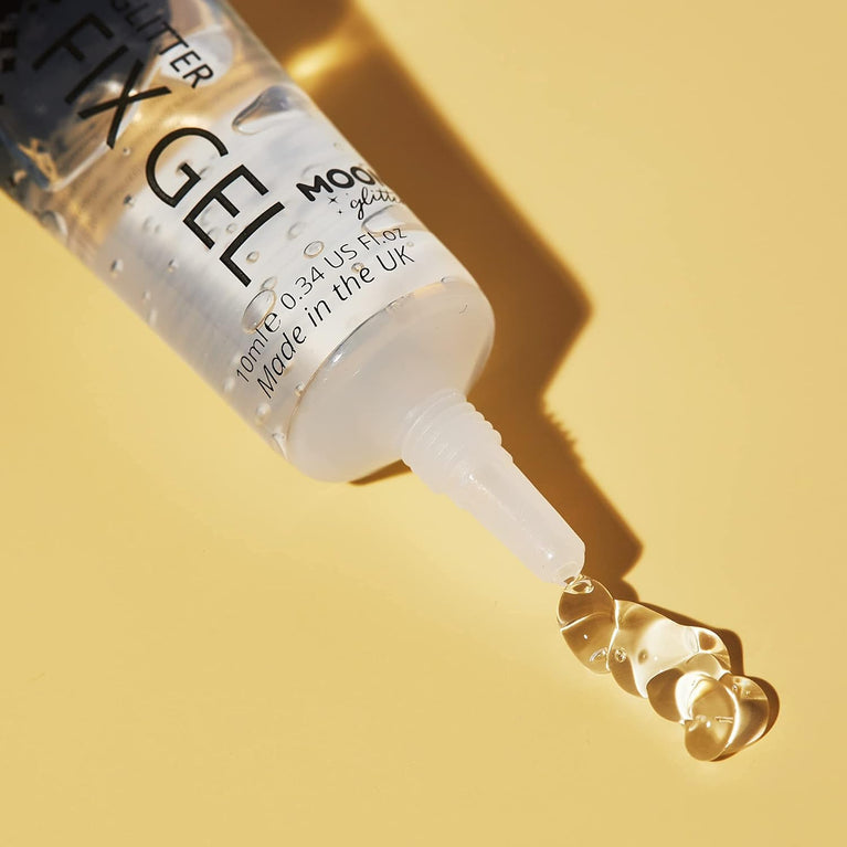 Moon Glitter's Universal Glitter Fix Gel - 10ml - Vegan Cosmetic Adhesive Primer for Face, Body, and Eyes - Suitable for all Glitter Types including Fine, Chunky, Holographic, Iridescent, and Bio