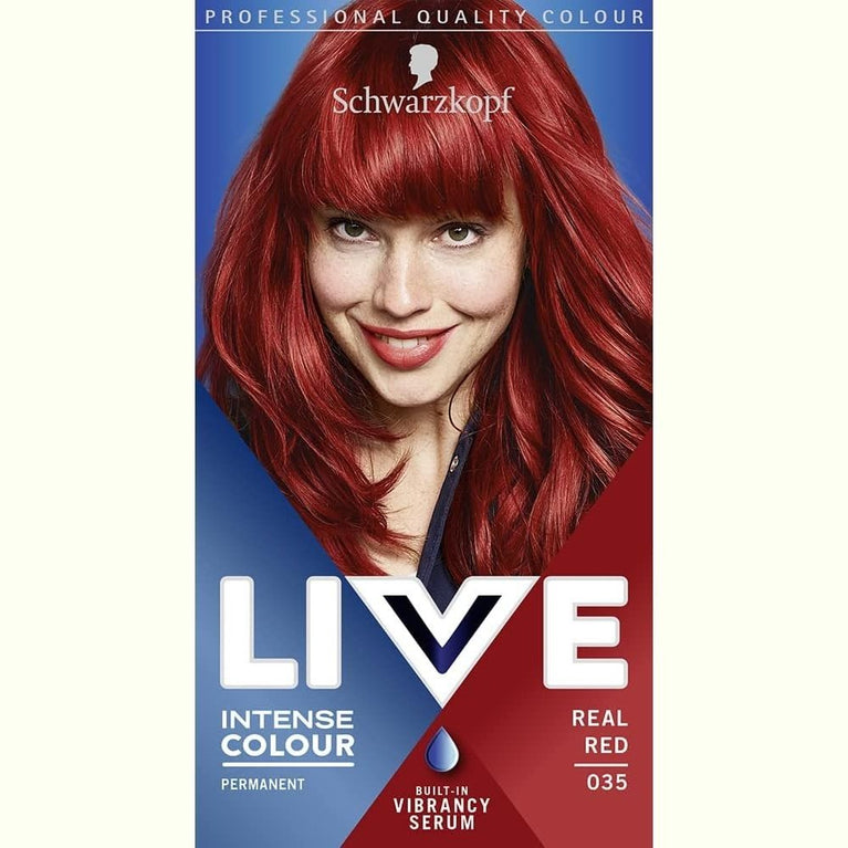Schwarzkopf LIVE Real Red Hair Dye with Vibrancy Serum - Intense Permanent Color for Stunning Shine - 142.0 ml volume