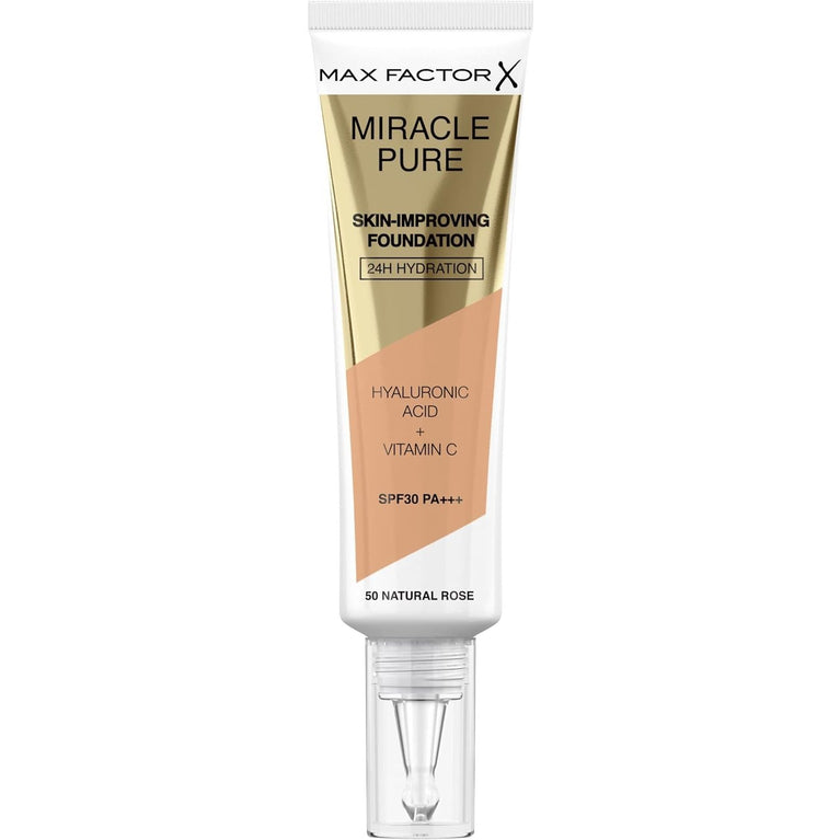 Max Factor 24-Hour Hydrating Miracle Pure Foundation with SPF 30 in Natural Rose 50